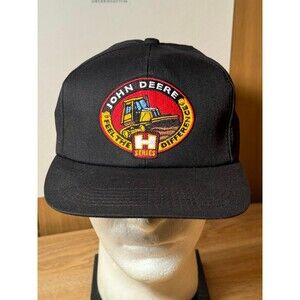 Vintage John Deere Feel The Difference H Series K-Products Black Snapback‎ Hat
